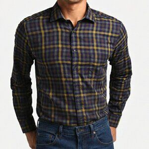 Rodd and Gunn Sport Fit Dress Shirt Check Italian Supima Cotton Large Stanaway